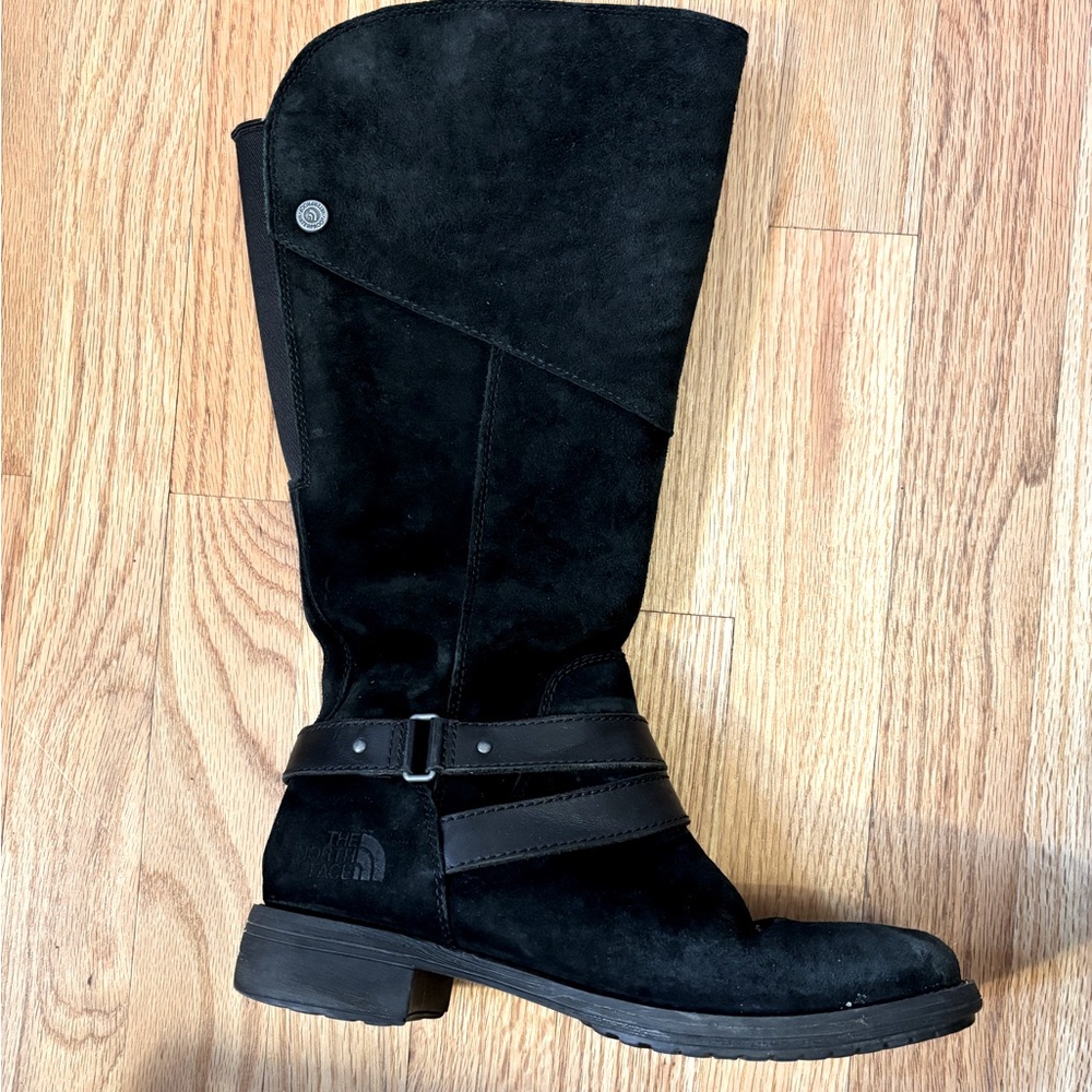 The North Face Primaloft 200gm black suede midcalf size 7 winter boots euc